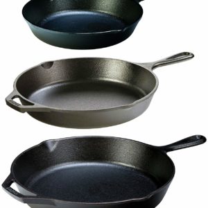 Lodge Seasoned Cast Iron Skillet w/ Tempered Glass Lid (12 inch) - Medium Cast Iron Frying Pan with Lid Set