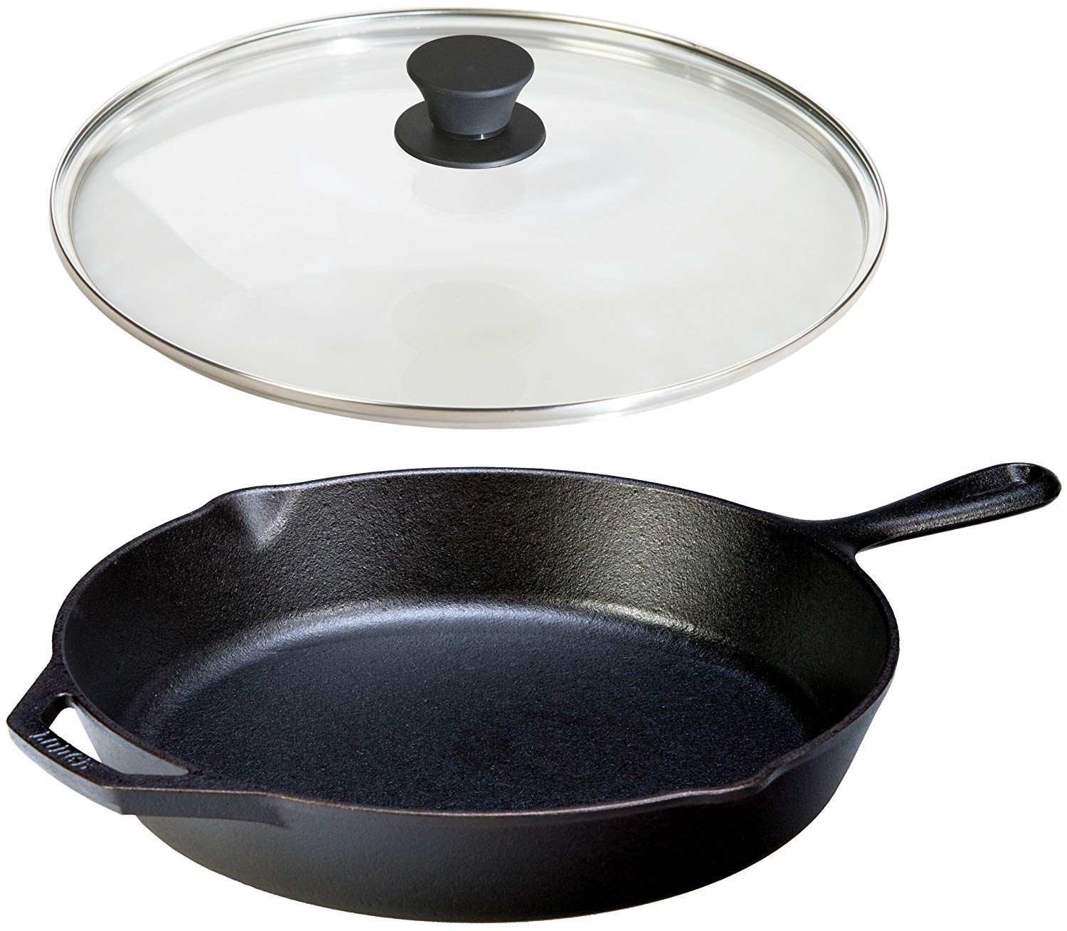 Pre-Seasoned Cast Iron Skillet (12-Inch) with Glass Lid and Handle Cover  Oven Safe Cookware 