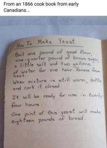 1866 recipe for yeast