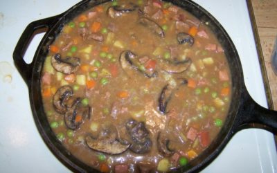 Beef Stew with Andouille and Baby Bellas