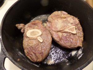 Cast Iron Osso Buco meat brown